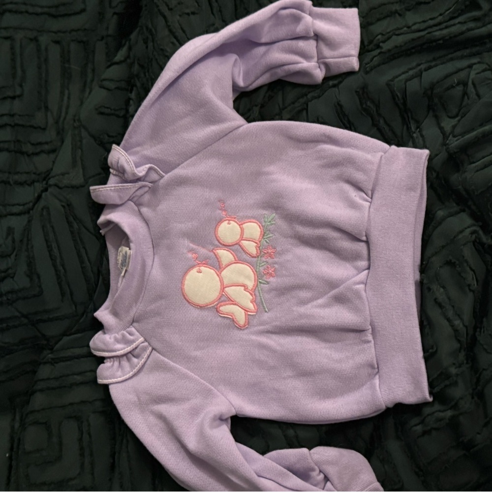 Carter’s Vintage Purple chicken Sweatsuit Set | 24M | Made in USA I Easter - Picture 3 of 5